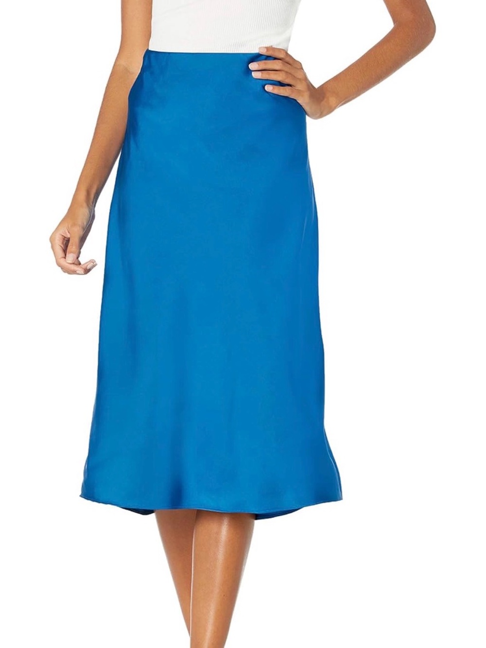 The Drop Silky Blue Skirt